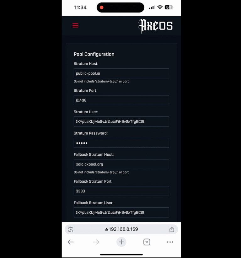 Setting up the 601 mining pool on your mobile device